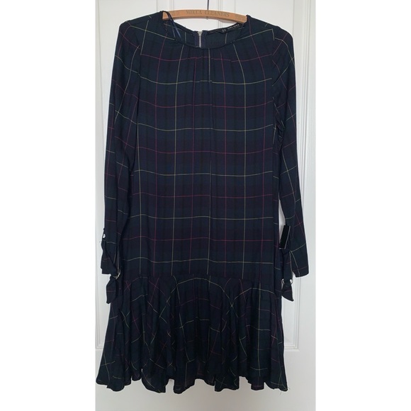 NWT Zara Basic Plaid Mini Dress Women’s Size XS - Picture 1 of 4